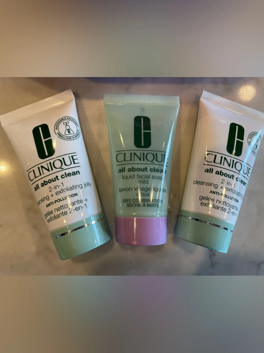 Brand New Clinique All About Clean 90 ML Free Make Up Bag